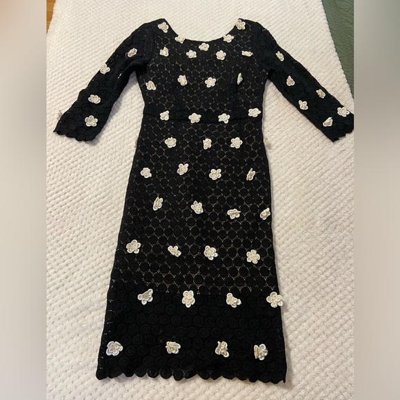 Dolce and Gabbana Crochet Floral Little Black Lace Dress LBD Size Small - Picture 12 of 16